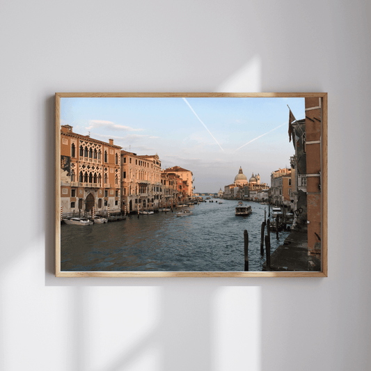 Golden light on the Canal fine art travel photography print featuring the Grand Canal of Venice at sunset