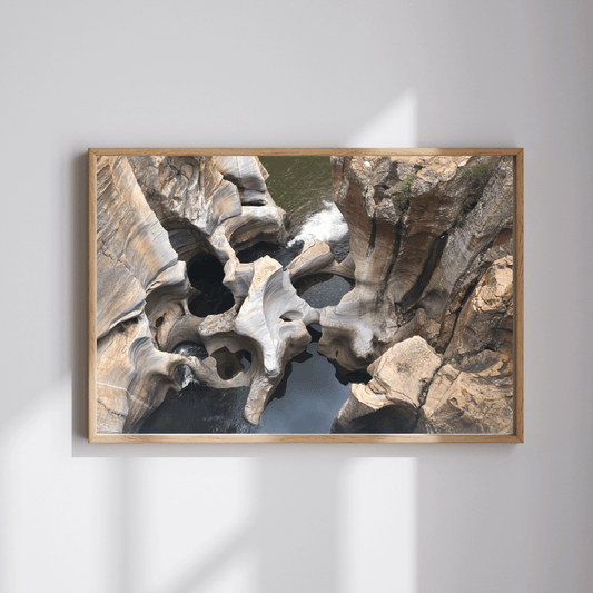 Sculpted Silence fine art travel photography print featuring the natural wonder of sculpted rock formations in Bourke's Potholes, South Africa